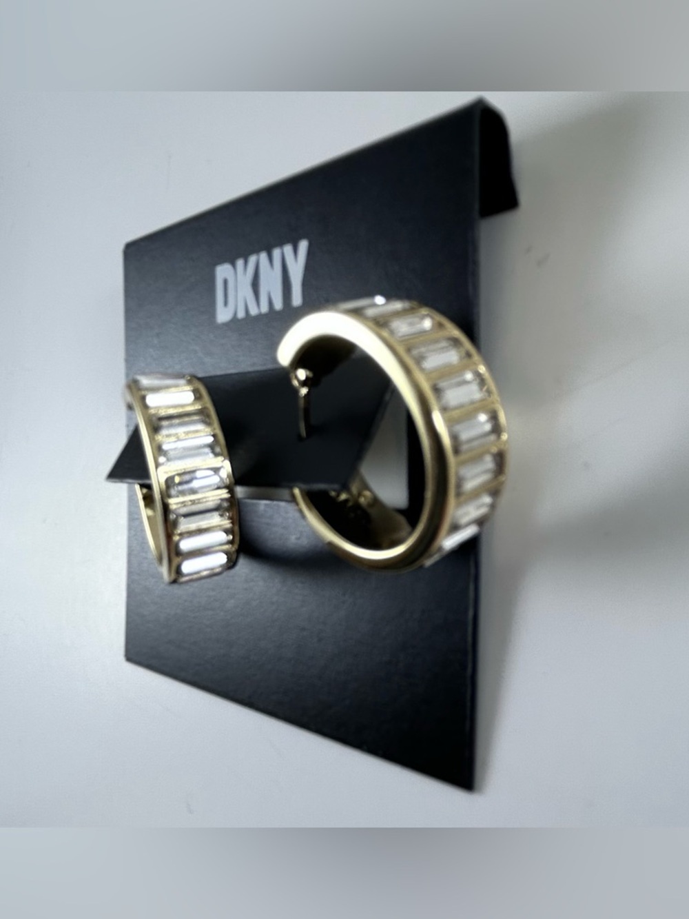 DKNY Gold Tone Cross Stud Earrings - Gold - Picture 6 of 7
